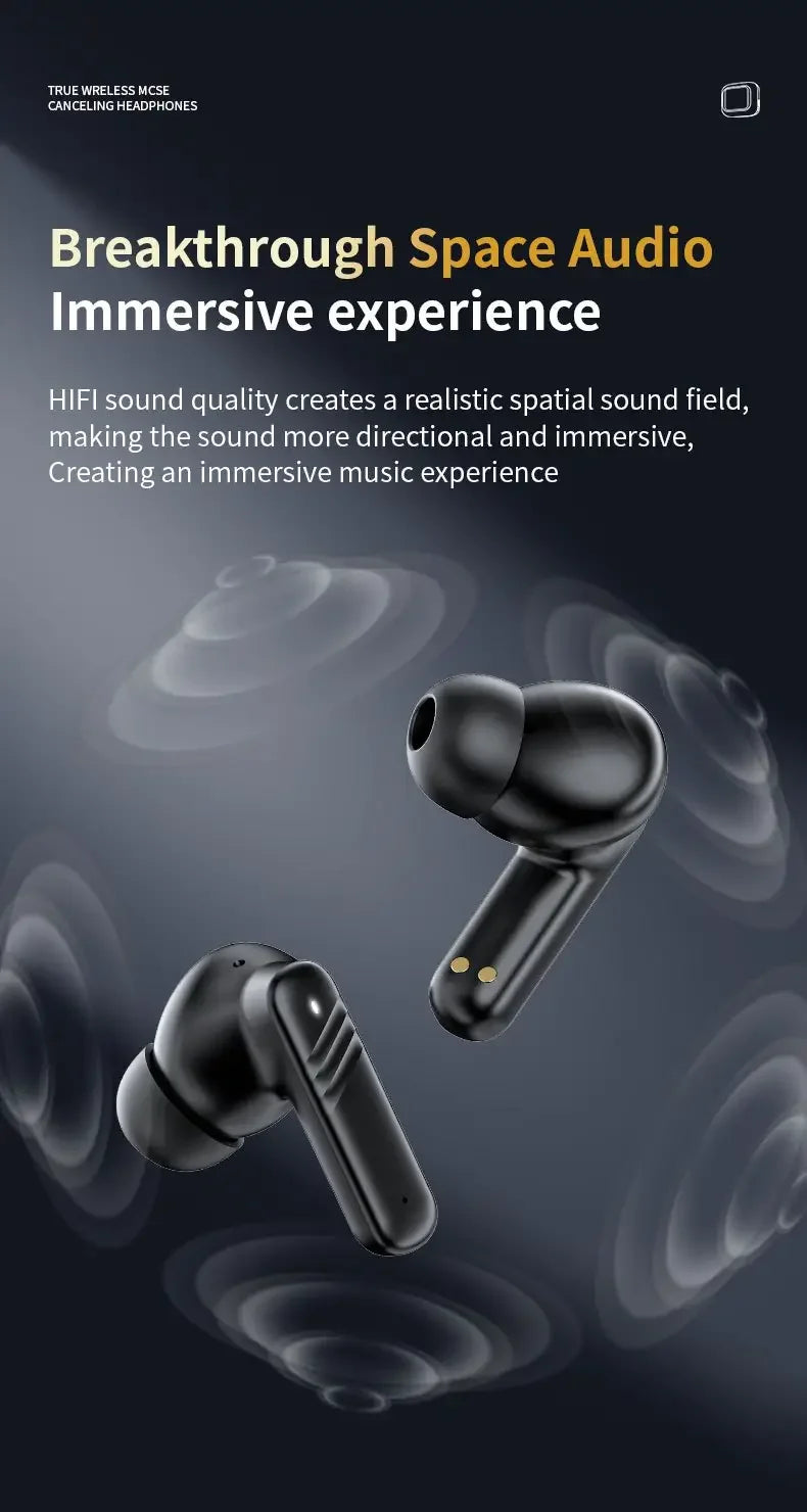 Wireless Earbud Bluetooth 5.4 Earphone Touch Screen Control Active Noise Reduction In Ear Headphone Mic For iPhone Samsung Mi