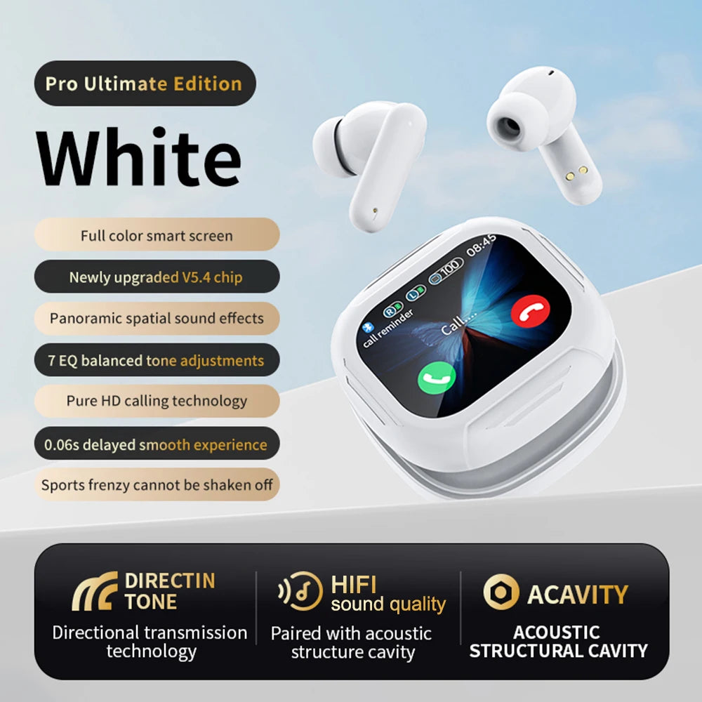 ANC Bluetooth Headset Colour Screen Touch Active Noise Cancellation Bluetooth 5.4 Headset HIFI Stereo Sports Headset Waterproof