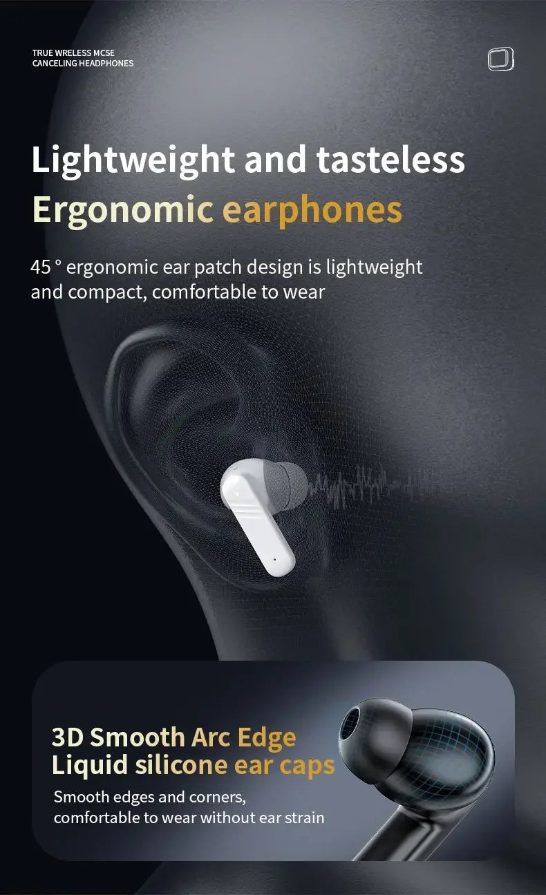 Wireless Earbud Bluetooth 5.4 Earphone Touch Screen Control Active Noise Reduction In Ear Headphone Mic For iPhone Samsung Mi