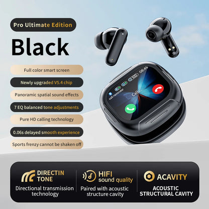 ANC Bluetooth Headset Colour Screen Touch Active Noise Cancellation Bluetooth 5.4 Headset HIFI Stereo Sports Headset Waterproof