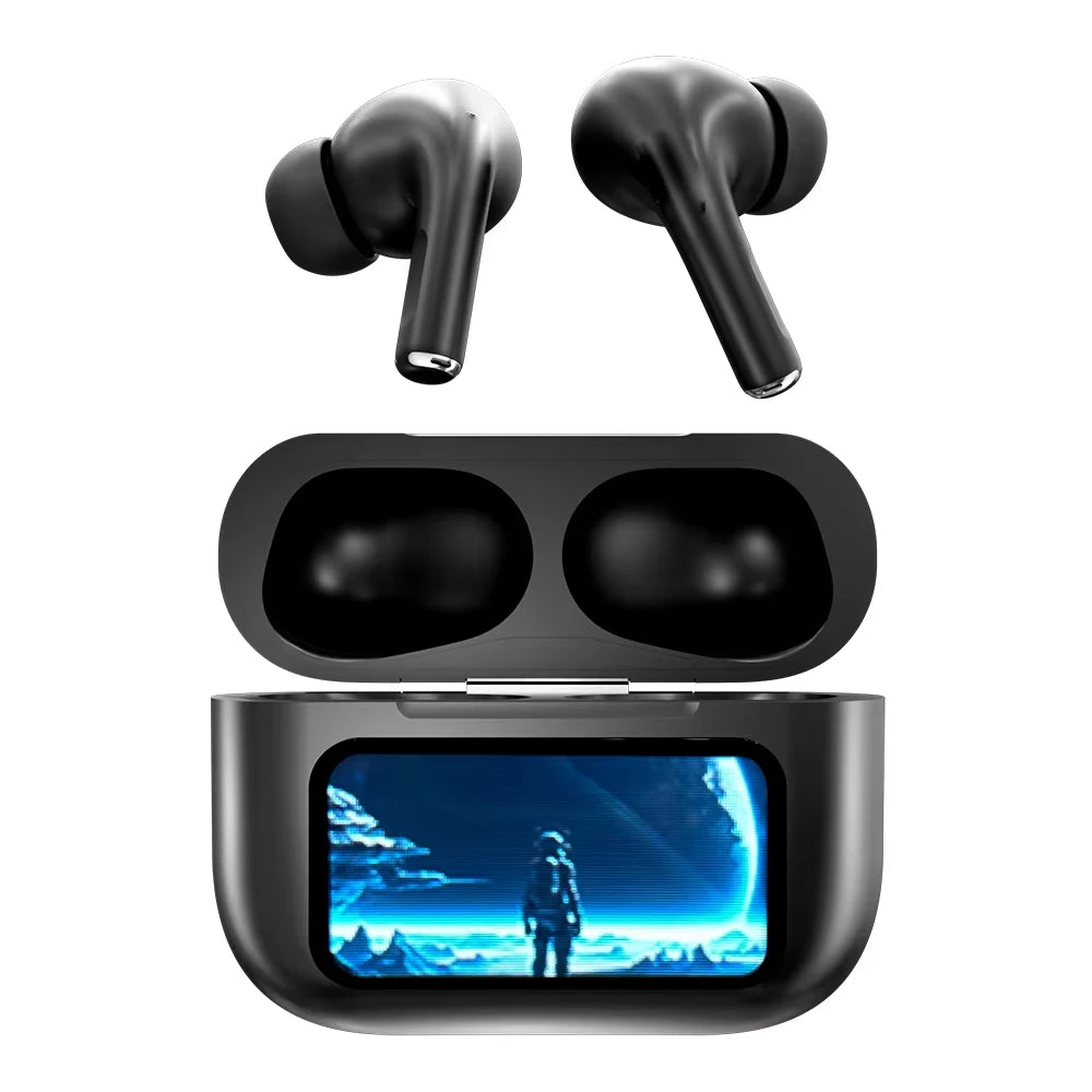 A9pro A9 pro Smart in-ear tws earphone with ENC function BT 5.4 wireless led touch screen stereo sound sport earbuds headphone