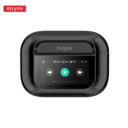 mzymi A8 Pro ANC+ENC Wireless Earbuds Bluetooth5.3 Noise Cancelling Touch Screen Earphones HIFI Stereo Sound LED Headset